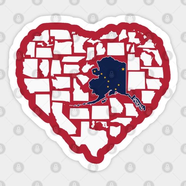Love Alaska - Deep in the Heart is Alaska Sticker by Yesteeyear